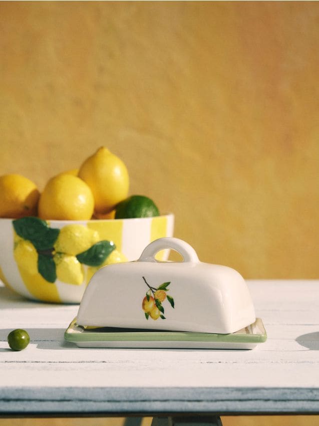 Sinsay - Untieră ceramică cu motiv de lămâie - alb