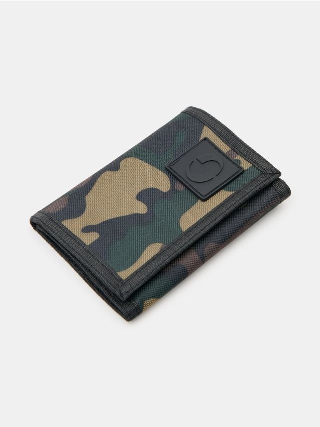 Sinsay - Portofel cu model camuflaj și patch - multicolor