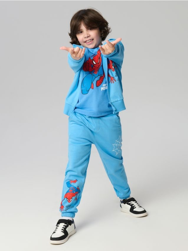 Sinsay - Spodnie dresowe Spider-Man - niebieski