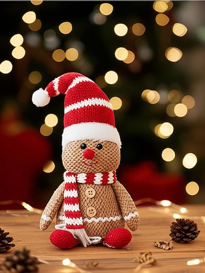 Stojící vánoční dekorace ve tvaru perníkového panáčka