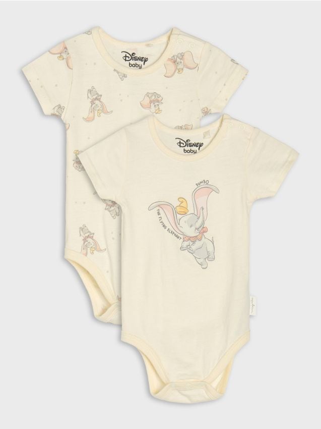 Sinsay - Body din bumbac cu imprimeu 2 pack Dumbo - crem