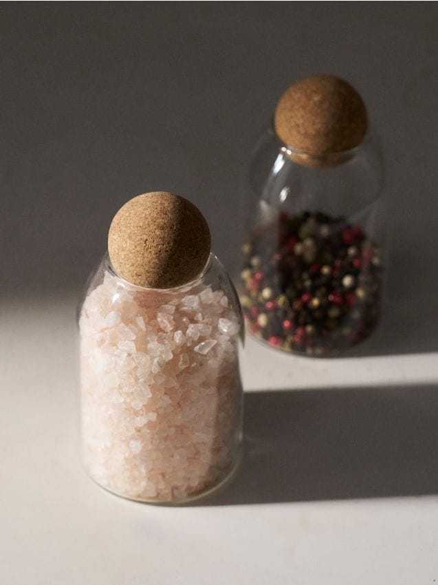 Sinsay - Borcan pentru alimente cu capac din plută 2 pack - clear