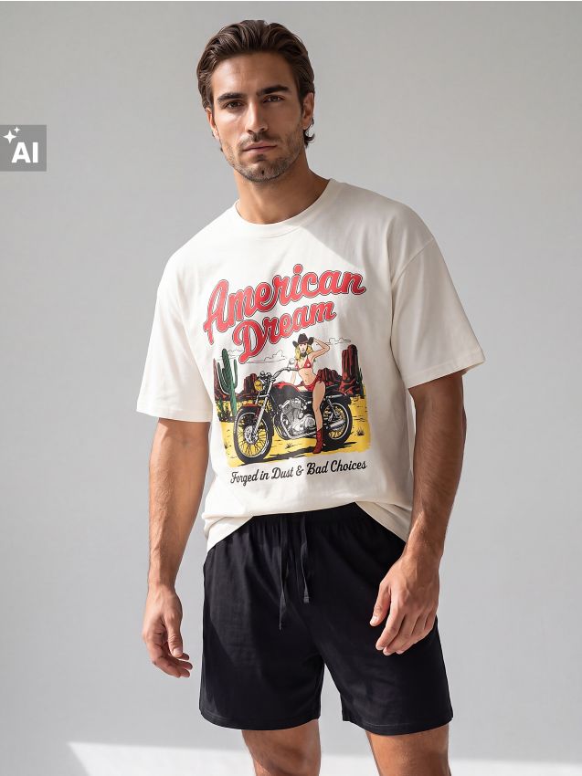 Sinsay - Pijama din bumbac în două piese cu imprimeu - multicolor
