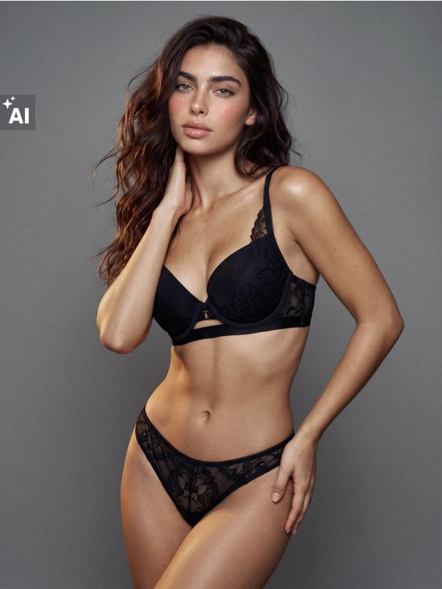 Sinsay - Sutien push-up cu dantelă - negru