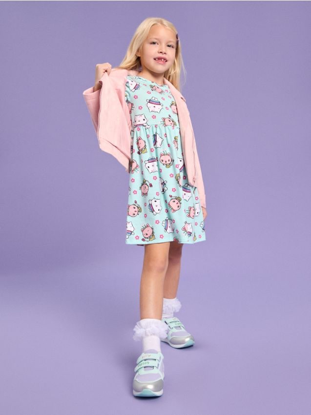 Sinsay - Sukienka dresowa Gabby's Dollhouse - zielony