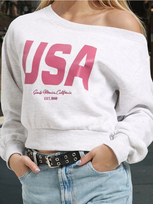 Sinsay - Mikina crewneck - svetlošedá