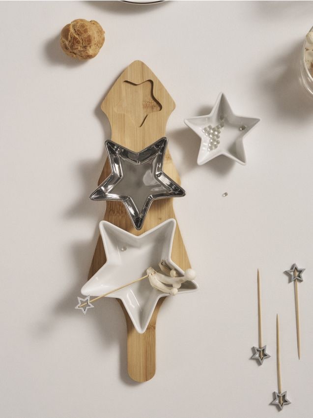 Sinsay - Podnos na servírovanie s tromi miskami - biela