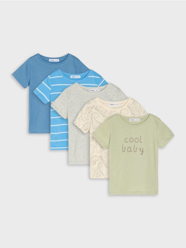 Sinsay - Tricouri din bumbac 5 pack - crem