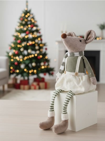 Vánoční stojící dekorace ve tvaru myši