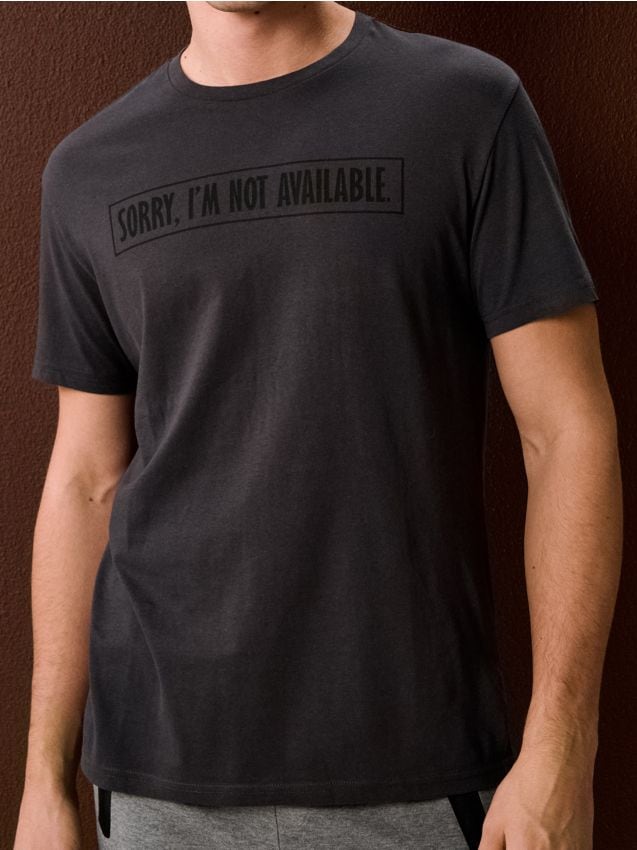 Sinsay - Bavlnené tričko s nápisom - antracitová