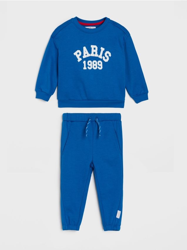 Sinsay - Set bluză și pantaloni sport - albastru