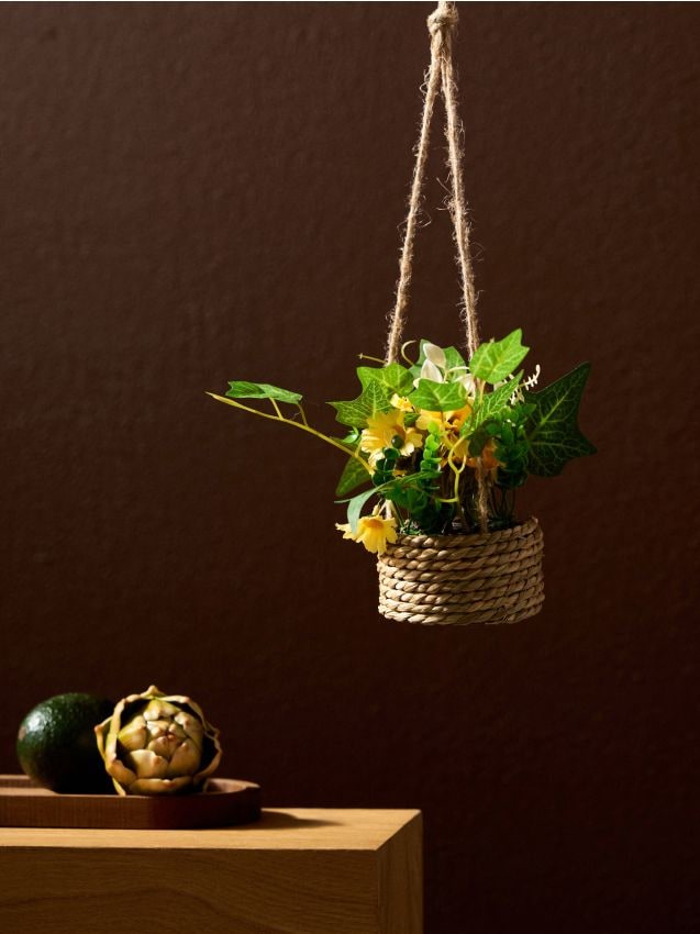 Sinsay - Plantă decorativă în coș suspendat - galben-deschis