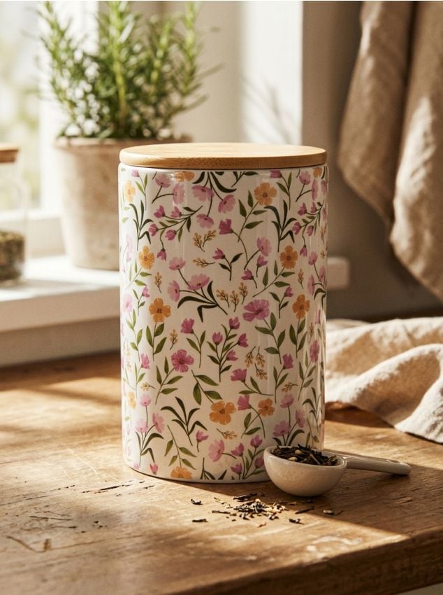 Sinsay - Recipient pentru alimente cu capac și motiv floral - multicolor