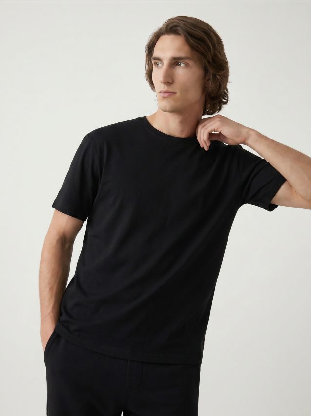 Sinsay - Tricou din bumbac basic - negru
