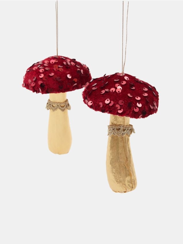 Sinsay - Vianočné ozdoby v tvare hubiek - bordová