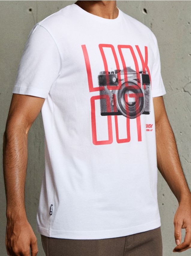 Sinsay - Tricou cu mânecă scurtă - alb