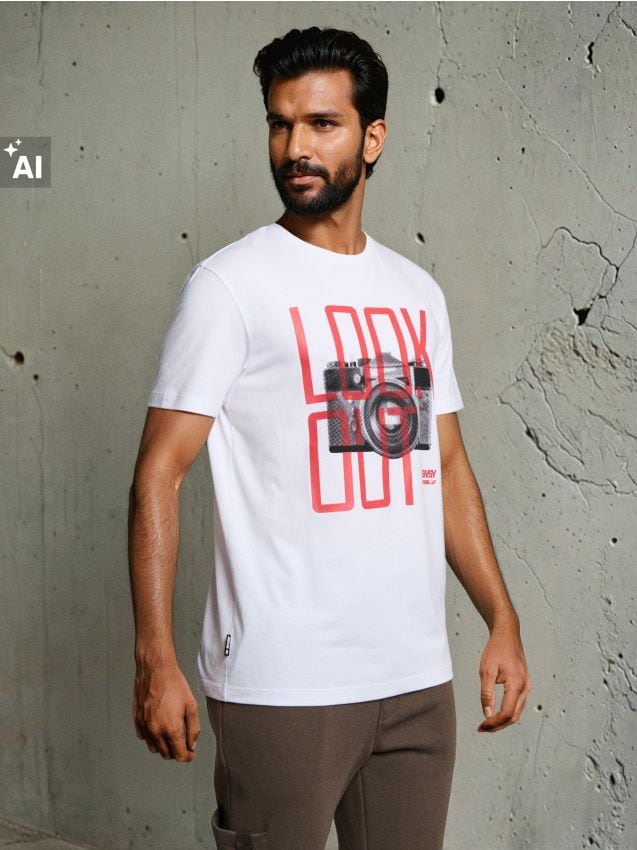Sinsay - Tricou cu mânecă scurtă - alb