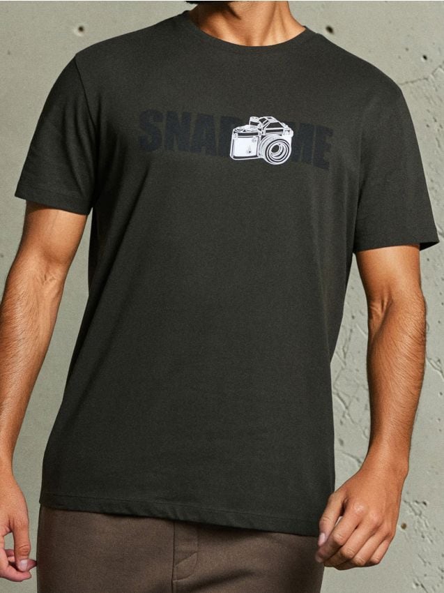 Sinsay - Tricou cu mânecă scurtă - verde-închis