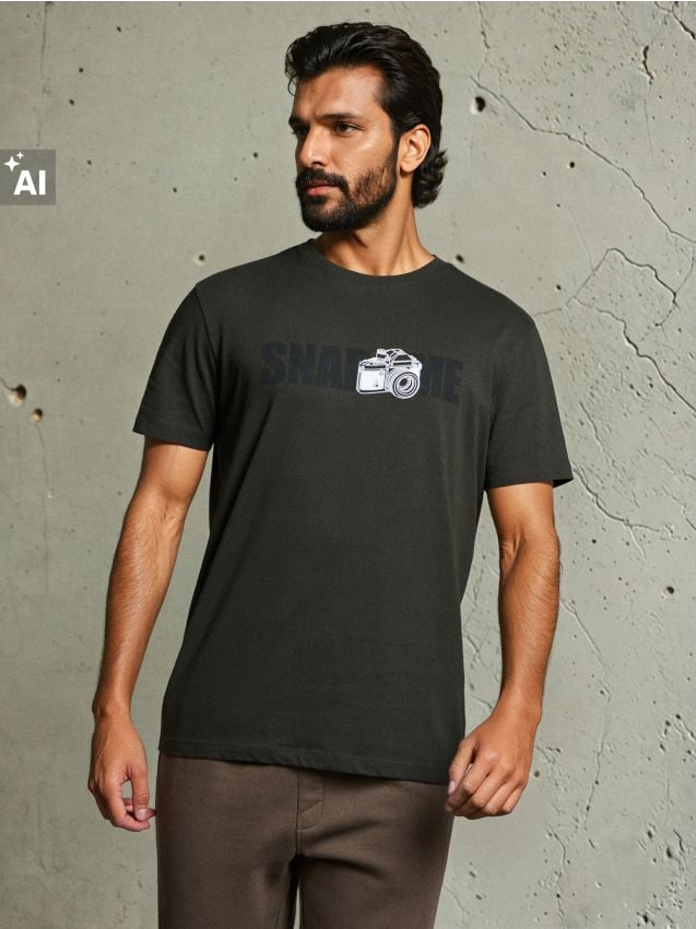 Sinsay - Tricou cu mânecă scurtă - verde-închis