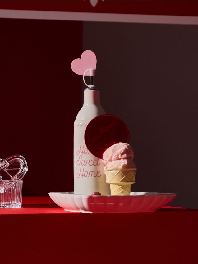 Sinsay - Sticlă pentru ulei cu inscripția Home Sweet Home - alb