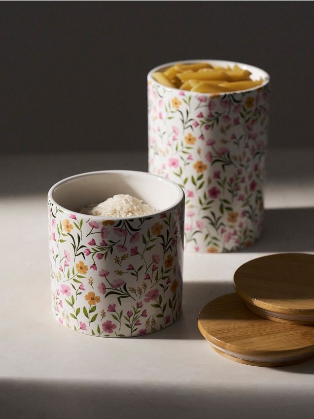 Sinsay - Recipient pentru alimente cu capac și motiv floral - multicolor