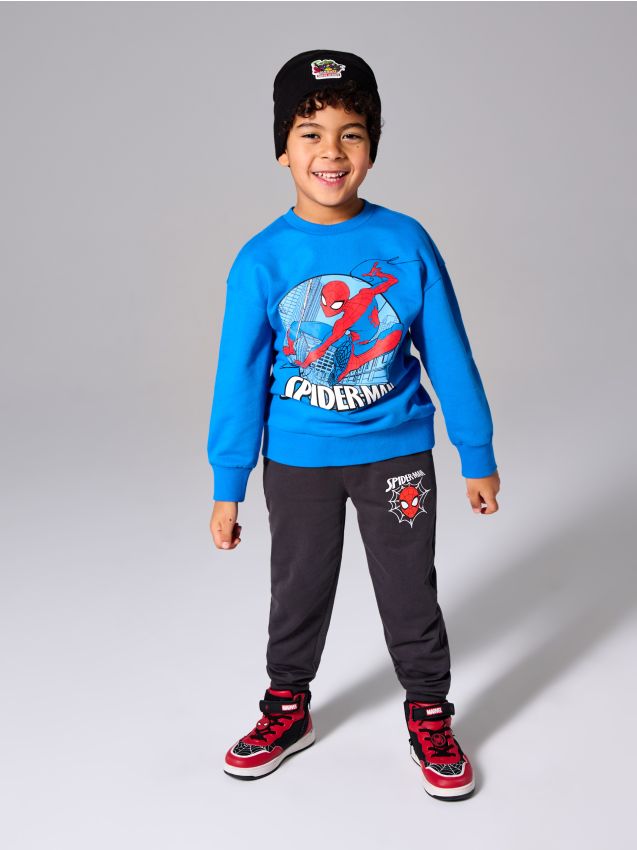 Sinsay - Spodnie jogger Spider-Man - szary