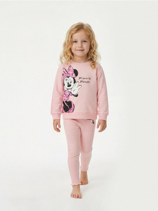 Sinsay - Set din bumbac cu imprimeu Minnie Mouse - roz-trandafiriu