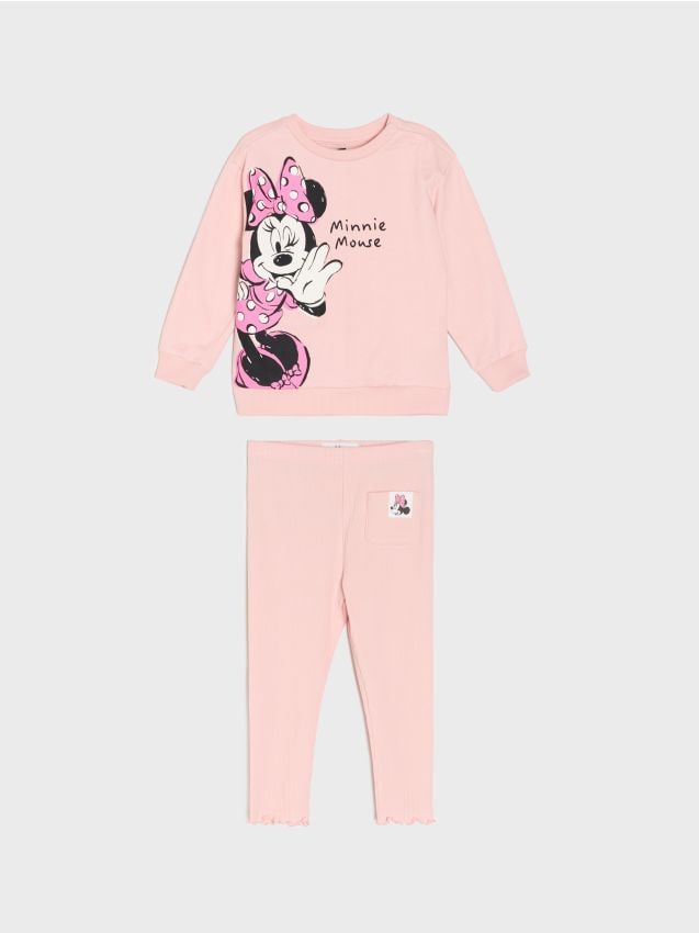 Sinsay - Set din bumbac cu imprimeu Minnie Mouse - roz-trandafiriu