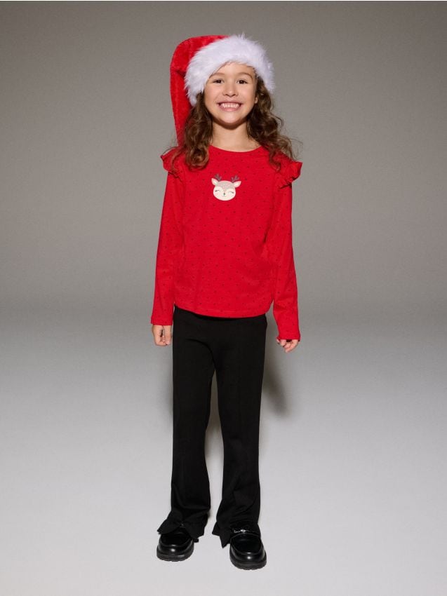 Sinsay - Bavlnené tričko - červená