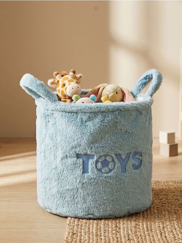 Sinsay - Coș de depozitare cu inscripție TOYS - light blue