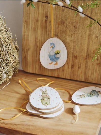 Набір великодніх підвісних яєць із тваринним мотивом 6 шт.