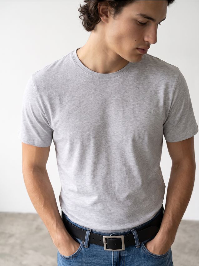 Sinsay - Tricou din bumbac basic - gri deschis