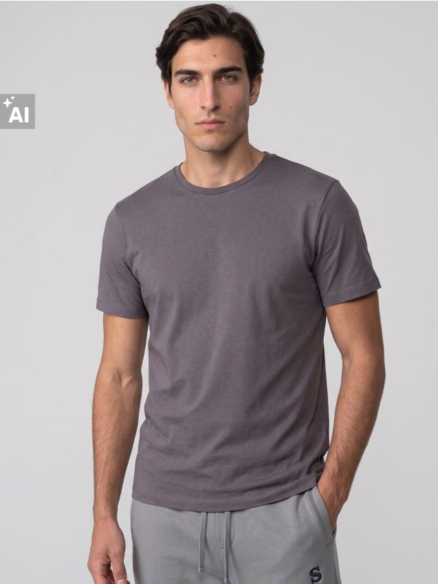 Sinsay - Tricou din bumbac basic - violet