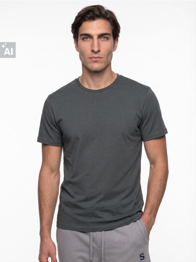 Sinsay - Tricou din bumbac basic - albastru-verzui