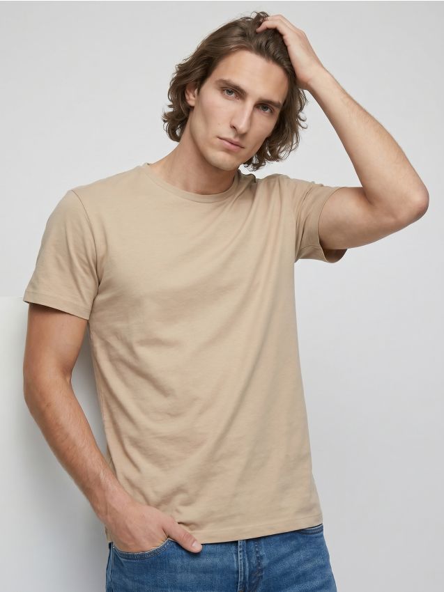 Sinsay - Tricou din bumbac basic - bej
