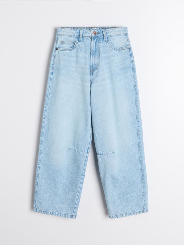 LIGHT BLUE RHINESTONE BALLOON JEANS A3349