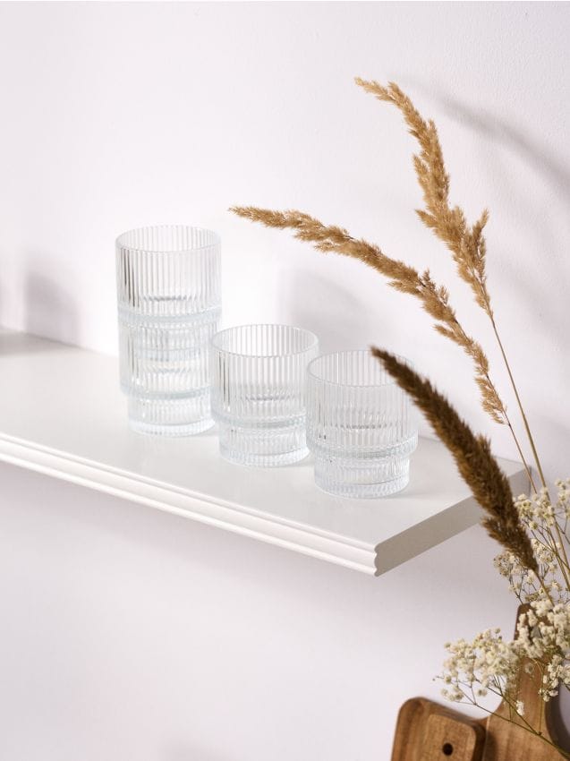 Sinsay - Pahare striate 4 bucăți - alb