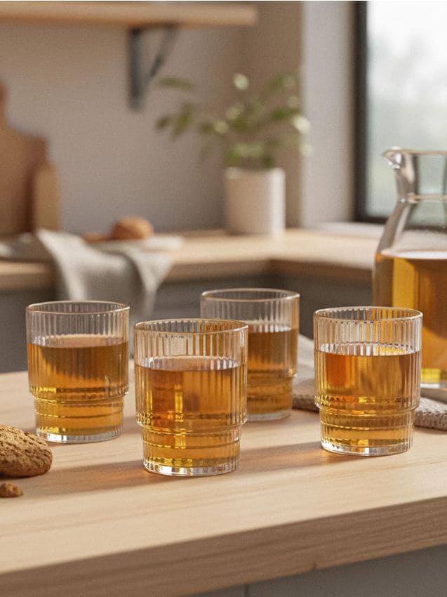 Sinsay - Rýhované poháre 4 ks - biela