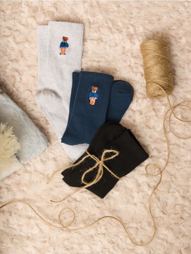 Sinsay - Ponožky 3 kusy - viacfarebná