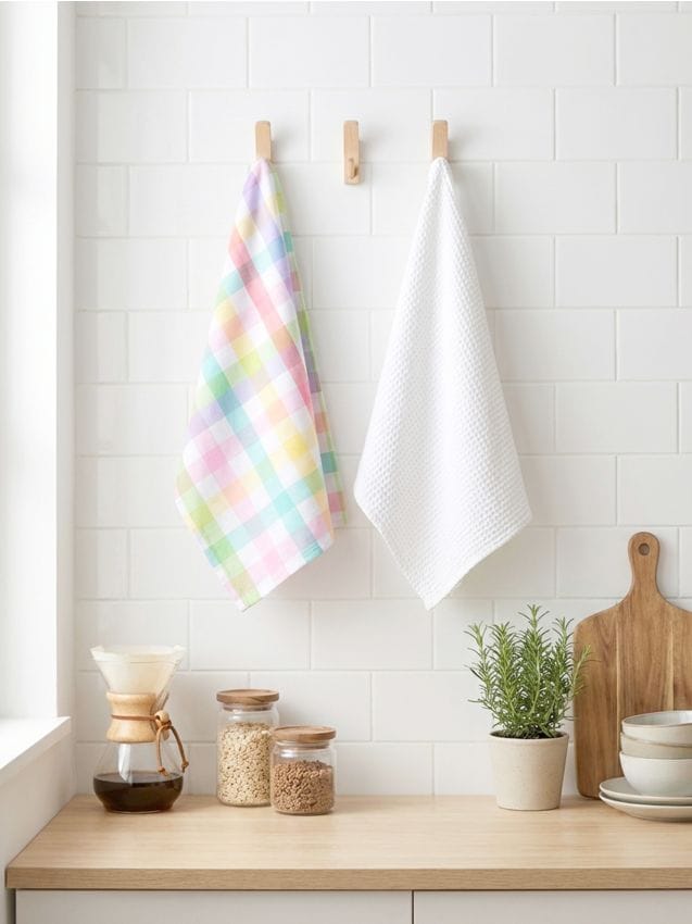 Sinsay - Set de prosoape de bucătărie: uni și carouri colorate 2 pack - multicolor