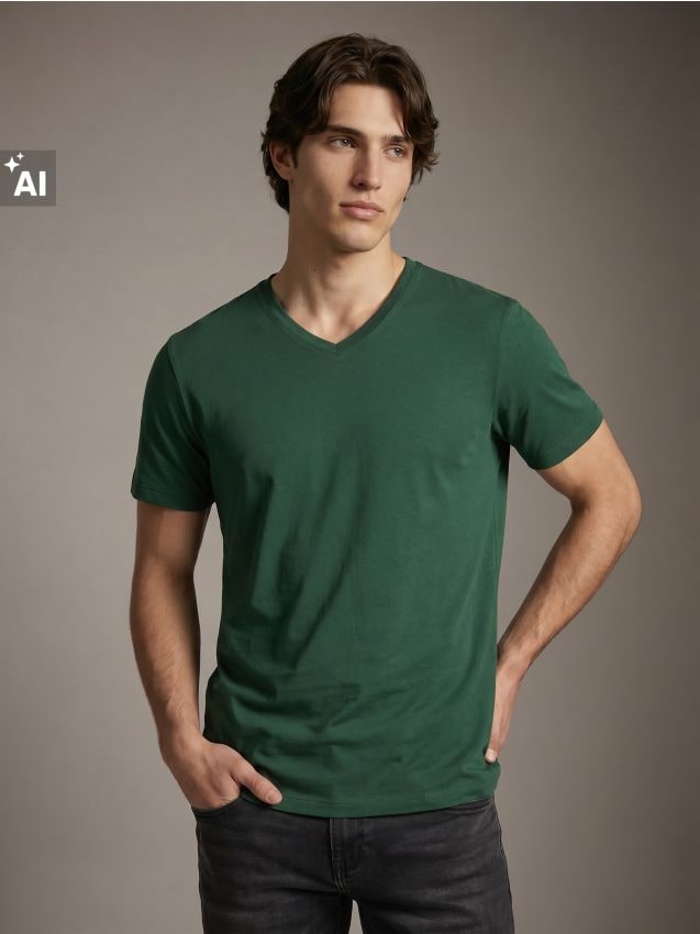 Sinsay - Tricou din bumbac basic - verde