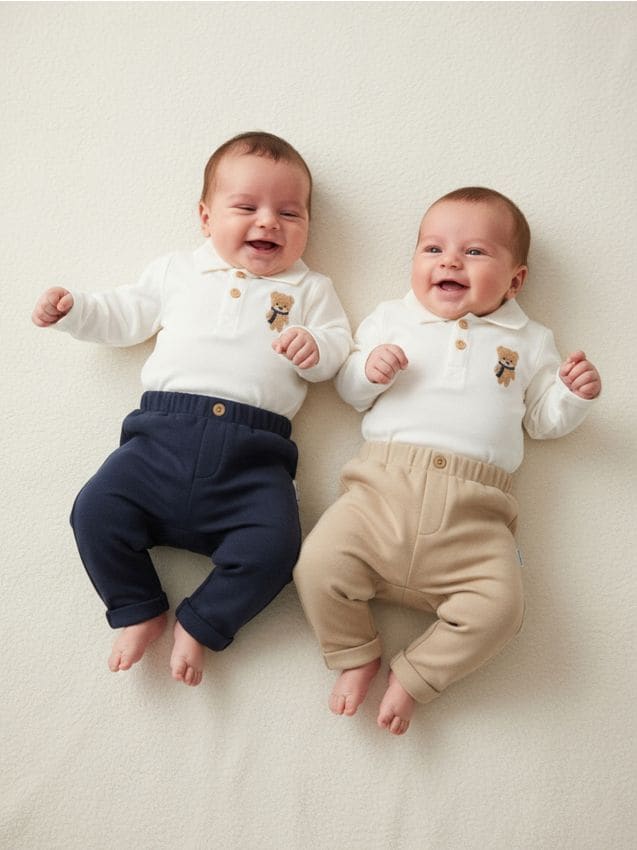 Sinsay - Zateplené nohavice s ozdobnými gombíkmi, balenie 2 ks - béžová