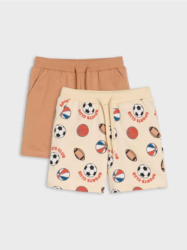 Sinsay - Szorty 2 pack - beżowy