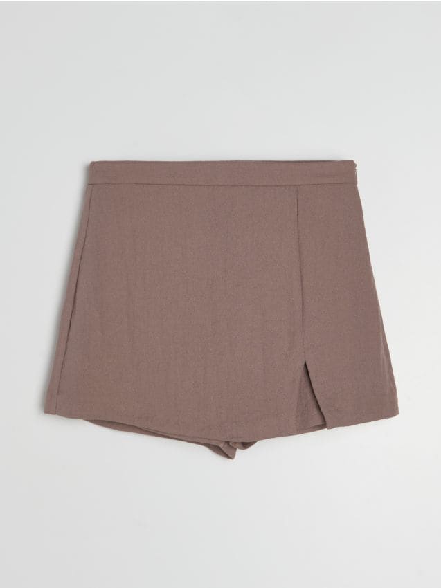Sinsay - Fustă-pantalon cu viscoză - maro