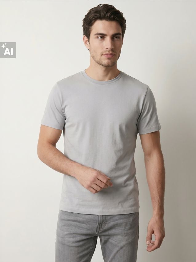 Sinsay - Tricou din bumbac cu mânecă scurtă - nude