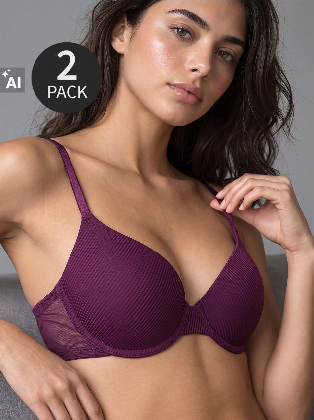 Sinsay - Sutiene prăfuite cu burete 2 pack - multicolor