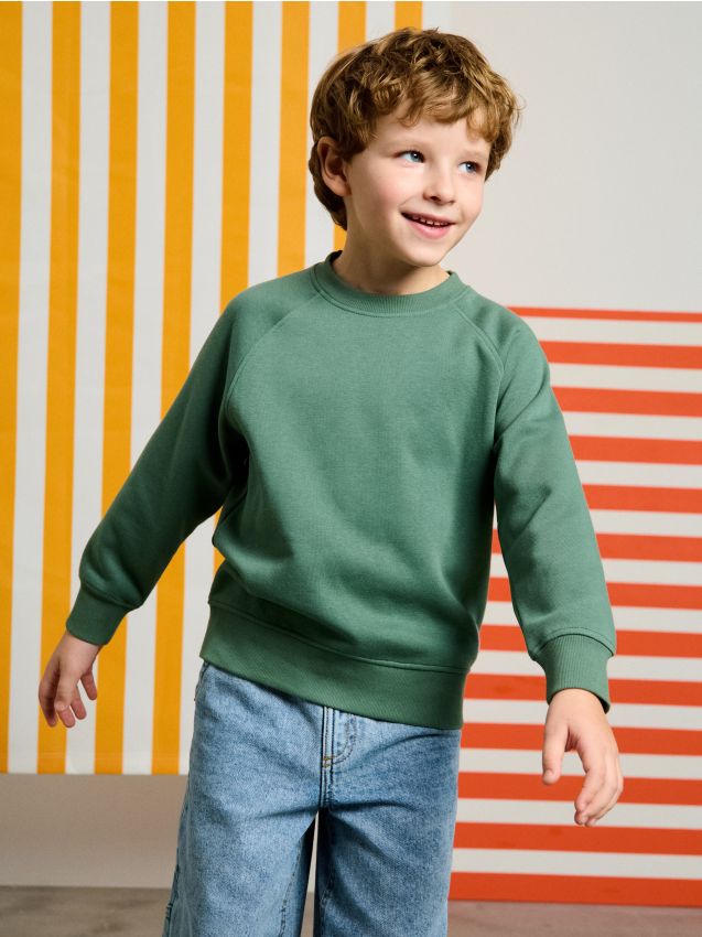 Sinsay - Hanorac cu guler rotund - verde