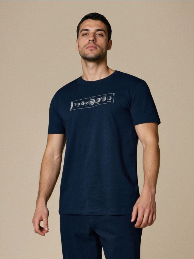 Sinsay - Tricou cu mânecă scurtă - bleumarin