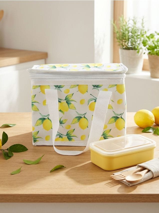 Sinsay - Geantă termoizolantă cu motiv alimentar - galben-deschis