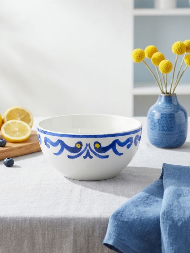 Sinsay - Bol ceramic cu imprimeu - galben